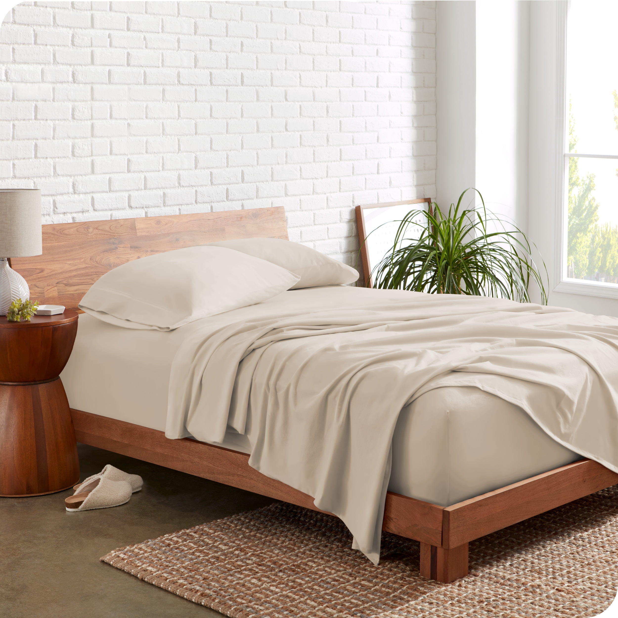 Twin XL Sand Organic Cotton Jersey Sheet Set