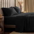 thumbnail image 1 of Bare Home Organic Jersey Sheet Set - 100% Organic Cotton - Deep Pocket - 4 Piece - Full, Black, 1 of 10