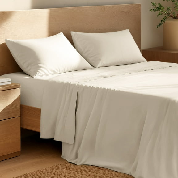 Bare Home Organic Percale Sheet Set - 100% Organic Cotton - King, Sand