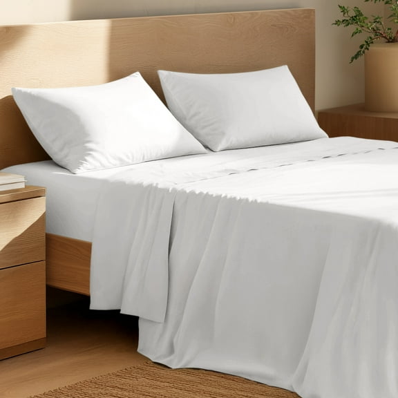 Bare Home Organic Percale Sheet Set - 100% Organic Cotton - King, White