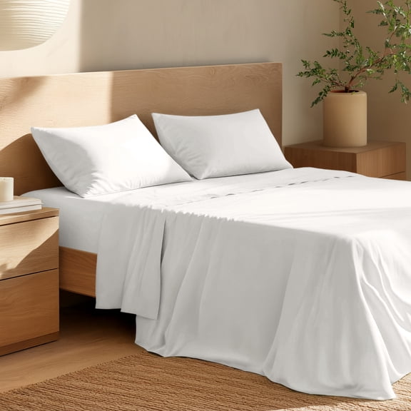 Bare Home Organic Percale Sheet Set - 100% Organic Cotton - King, White