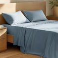 thumbnail image 1 of Bare Home Organic Percale Sheet Set - 100% Organic Cotton - Queen, Dusty Blue, 1 of 10