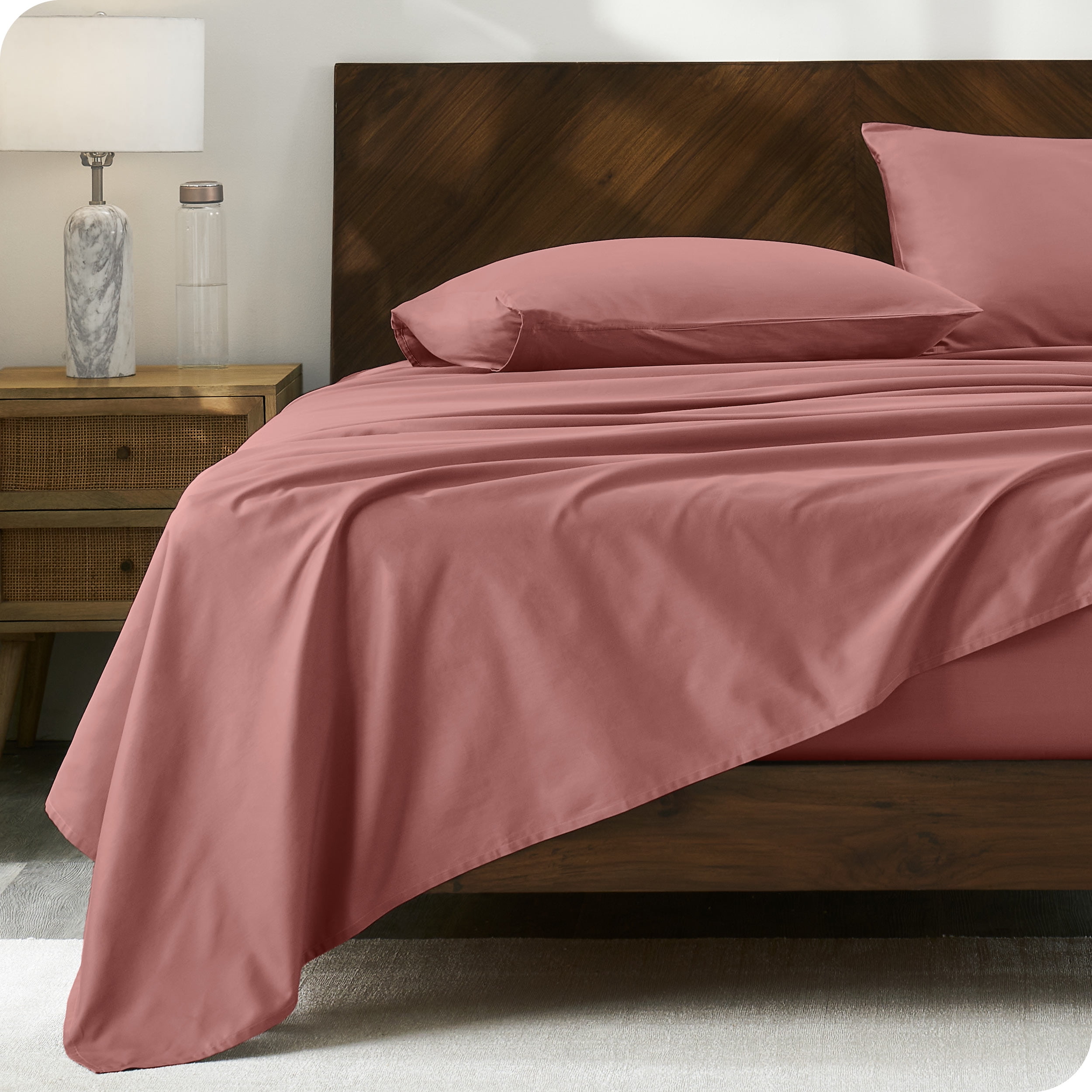 Bare Home Organic Percale Sheet Set - 300 Thread Count - 100