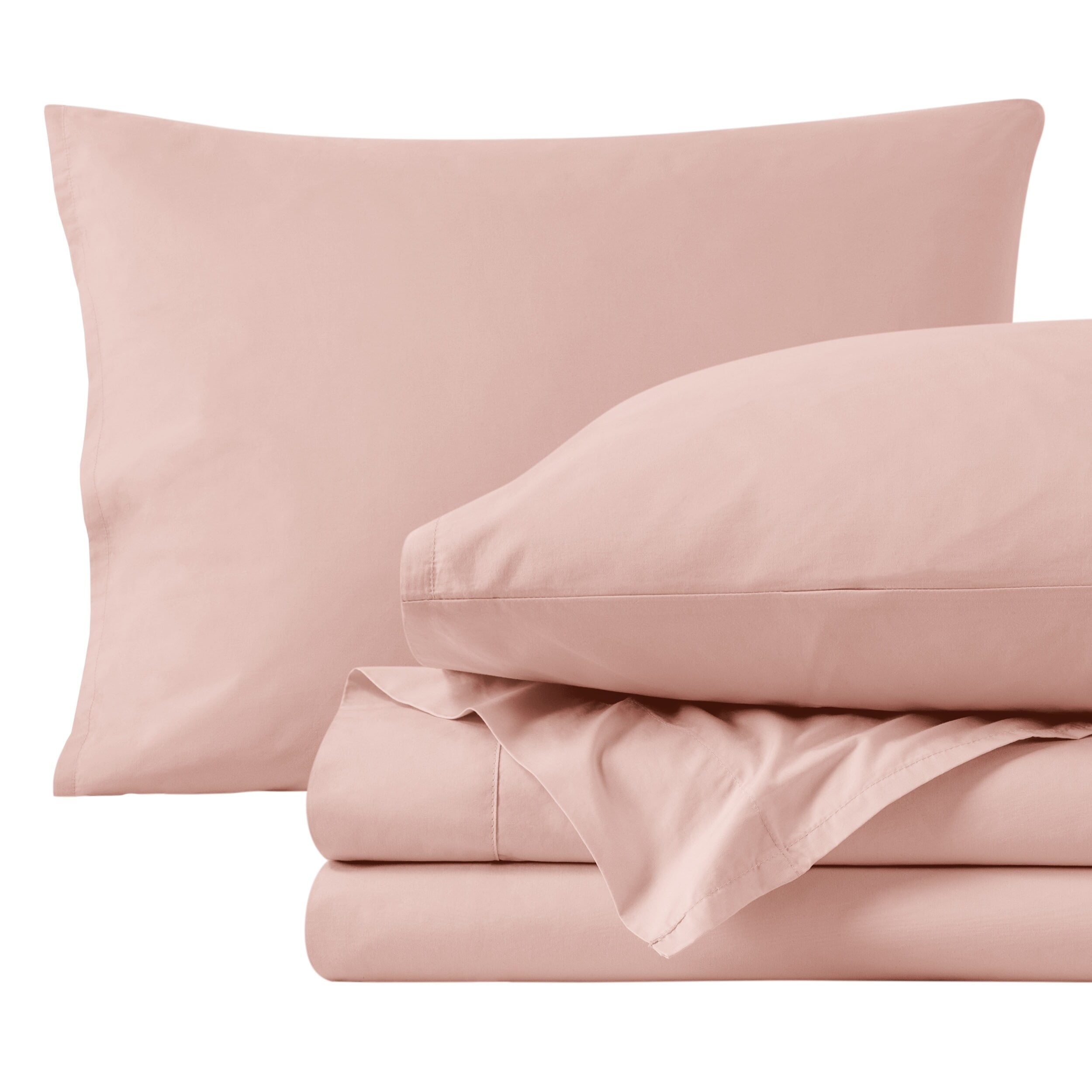 Twin XL Dusty Pink Organic Cotton Percale Sheet Set