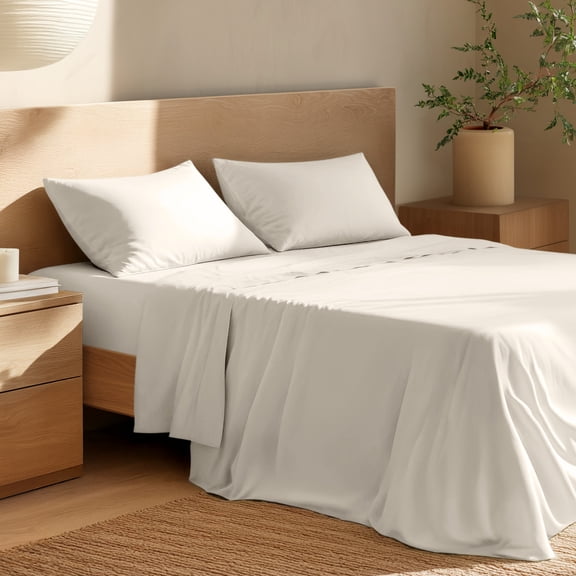 Bare Home Organic Percale Sheet Set - 100% Organic Cotton - Twin XL, French Beige