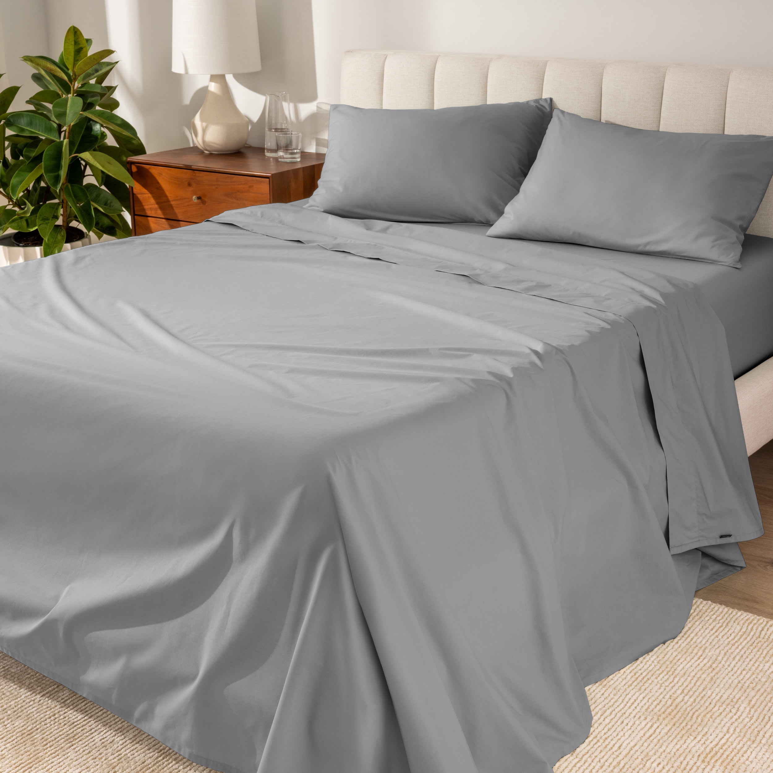 Bare Home Organic Percale Twin XL Sheet Set, 300 Thread Count, 100% ...