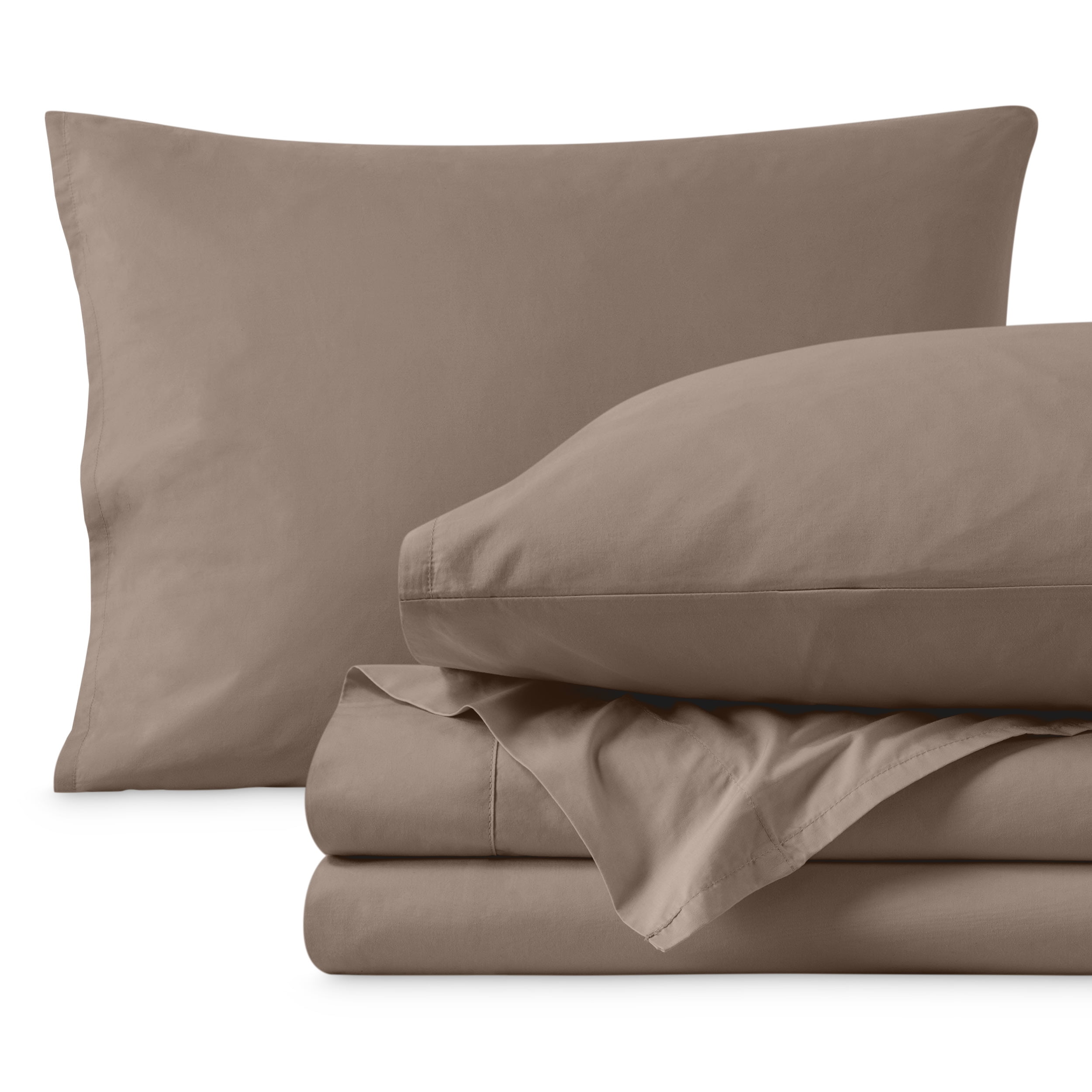 Taupe Twin XL Organic Cotton Percale Sheet Set