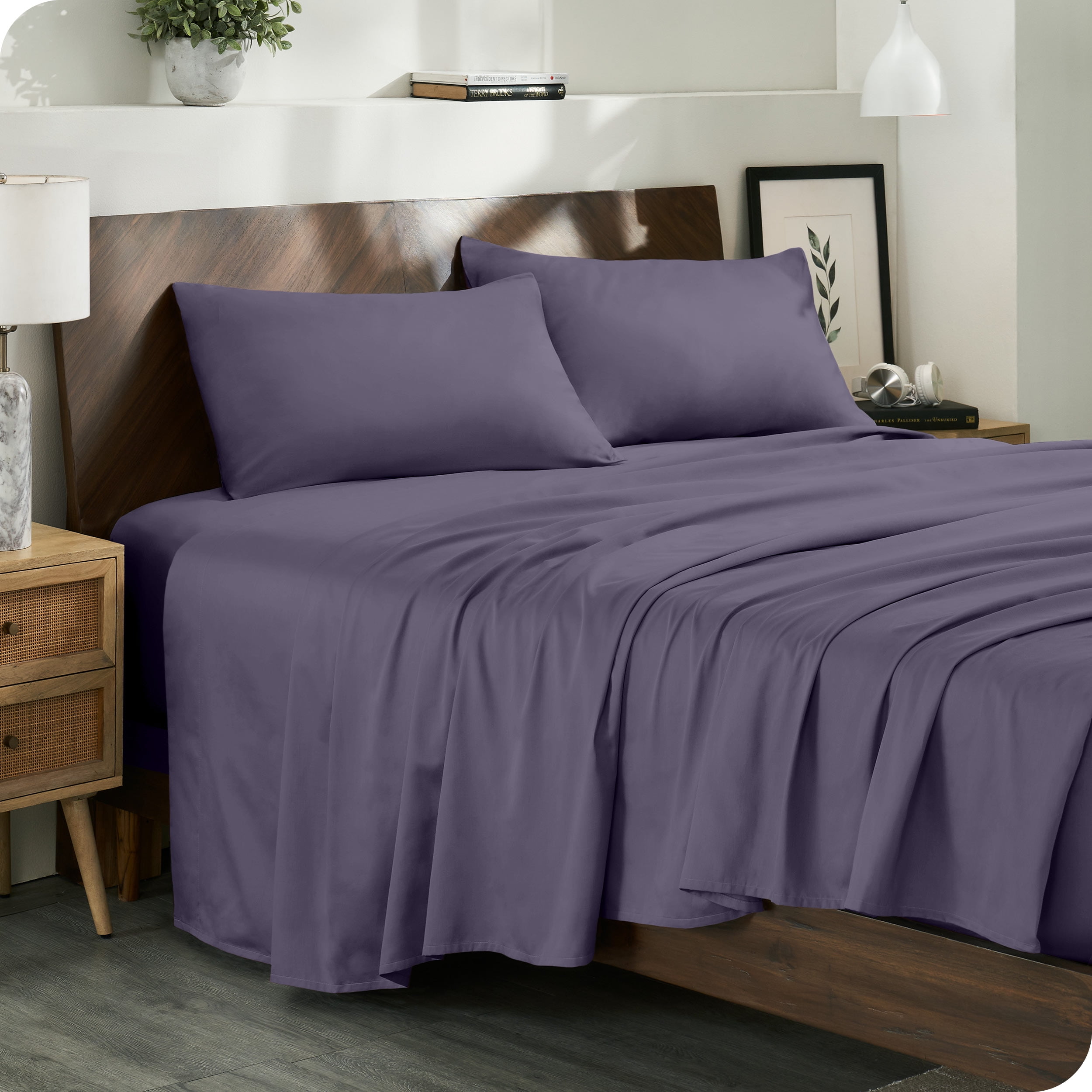 Dusty Purple Organic Cotton Full Bed Sheet Set