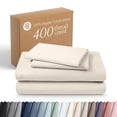 thumbnail image 1 of Bare Home Organic Sateen Sheet Set - 400 Thread Count - 100% Organic Cotton - 4 Piece - Full, French Beige, 1 of 10