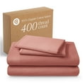 thumbnail image 1 of Bare Home Organic Sateen Sheet Set - 400 Thread Count - 100% Organic Cotton - 4 Piece - Queen, Dusty Rose, 1 of 10