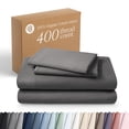 thumbnail image 1 of Bare Home Organic Sateen Sheet Set - 400 Thread Count - 100% Organic Cotton - 4 Piece - Queen, Gray, 1 of 10