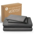 thumbnail image 1 of Bare Home Organic Sateen Sheet Set - 400 Thread Count - 100% Organic Cotton - 4 Piece - Queen, Gray, 1 of 10