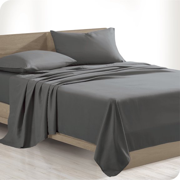 Bare Home Organic Twill Sheet Set - 100% Organic Cotton - 3 Piece - Twin, Gray