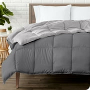 Bare Home Oversized King Reversible Comforter - Goose Down Alternative - Ultra-Soft - Gray/Light Gray