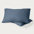 thumbnail image 1 of Bare Home Percale Weave Pillowcase Set - Organic Cotton - Standard, Bering Sea, 1 of 8