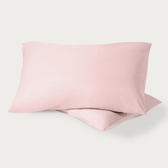 Bare Home Percale Weave Pillowcase Set - Organic Cotton - Standard, Dusty Pink