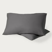 Bare Home Percale Weave Pillowcase Set - 100% Organic Cotton - Standard, Gray