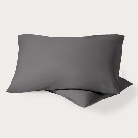 Bare Home Percale Weave Pillowcase Set - 100% Organic Cotton - Standard, Gray