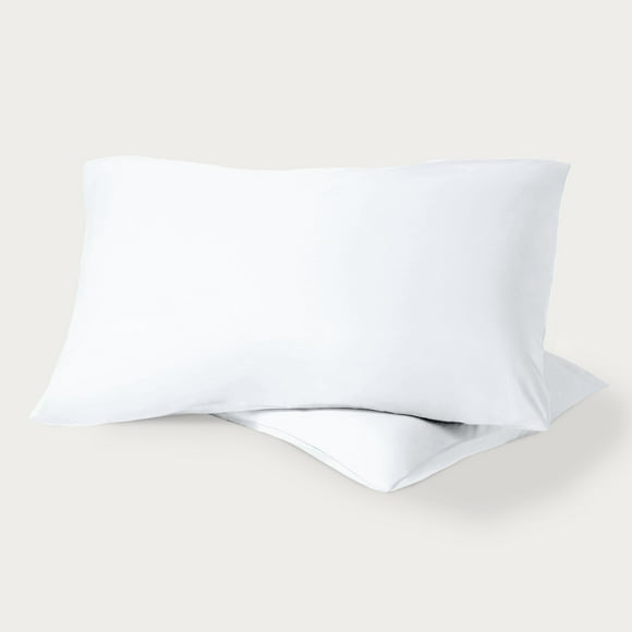 Bare Home Percale Weave Pillowcase Set - Organic Cotton - Standard, White