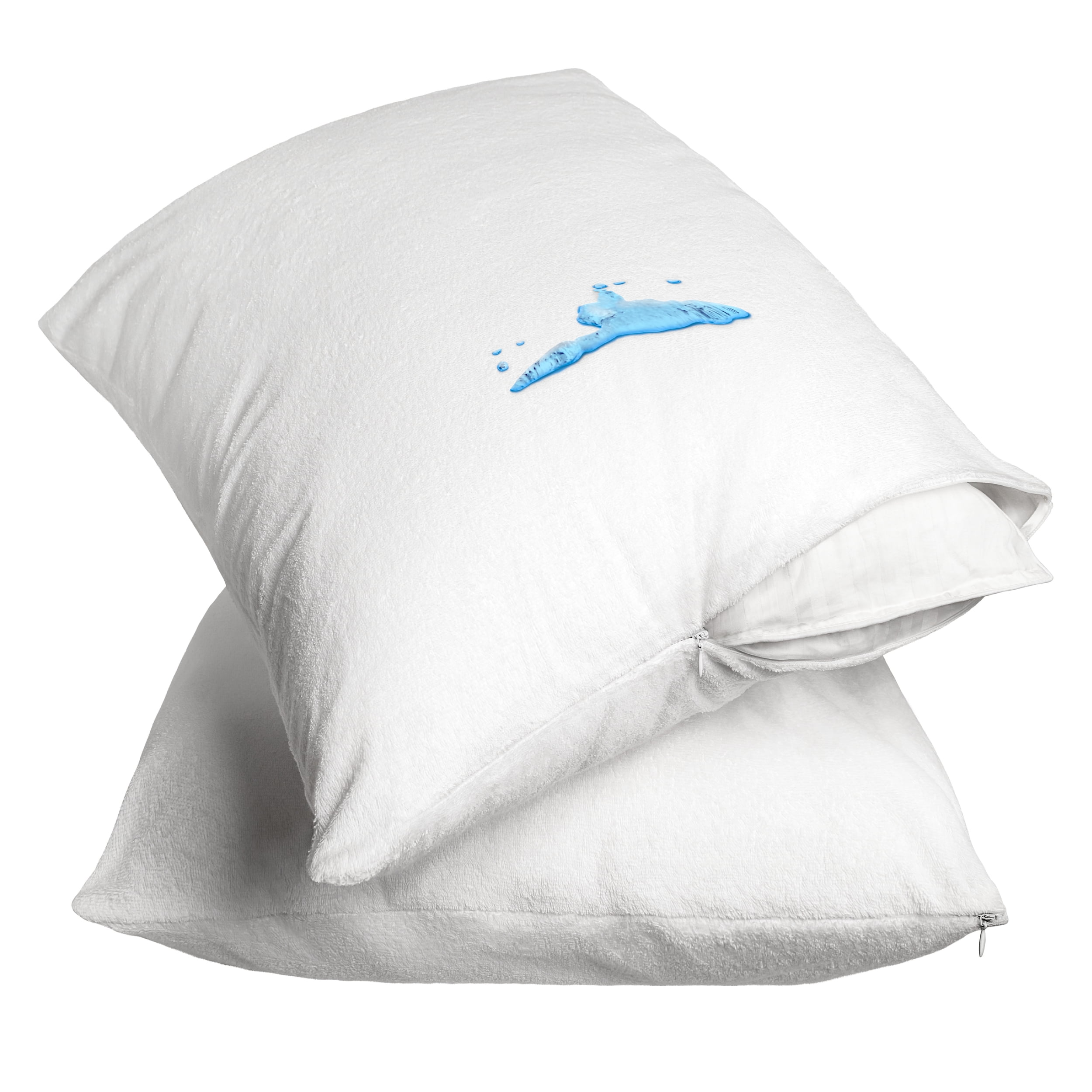 Standard White Cotton Hypoallergenic Waterproof Pillow Protector