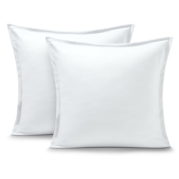 Bare Home Pillow Sham Set - Premium 1800 Collection - Double Brushed - Euro, White