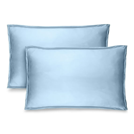 Bare Home Pillow Sham Set - Premium 1800 Collection - Double Brushed - King, Light Blue