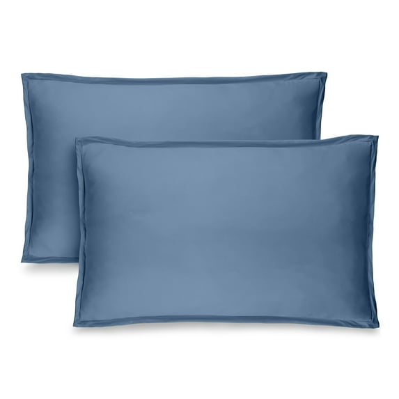 Bare Home Pillow Sham Set - Premium 1800 Collection - Double Brushed - Queen, Coronet Blue