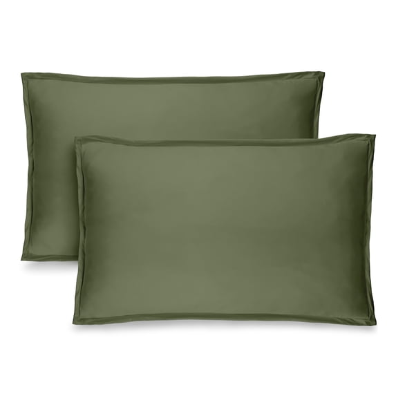 Bare Home Pillow Sham Set - Premium 1800 Collection - Double Brushed - Standard, Cypress