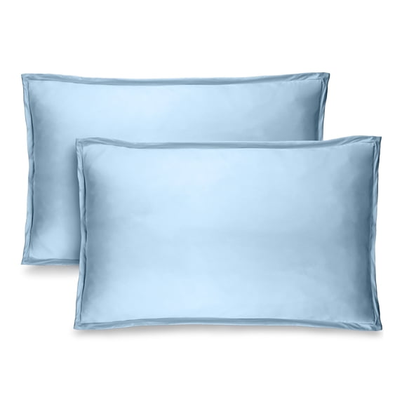 Bare Home Pillow Sham Set - Premium 1800 Collection - Double Brushed - Standard, Light Blue