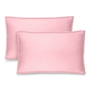Bare Home Pillow Sham Set - Premium 1800 Collection - Double Brushed - Standard, Light Pink