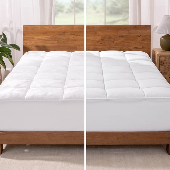 Bare Home Pillow-Top Mattress Pad, Reversible Topper, Full