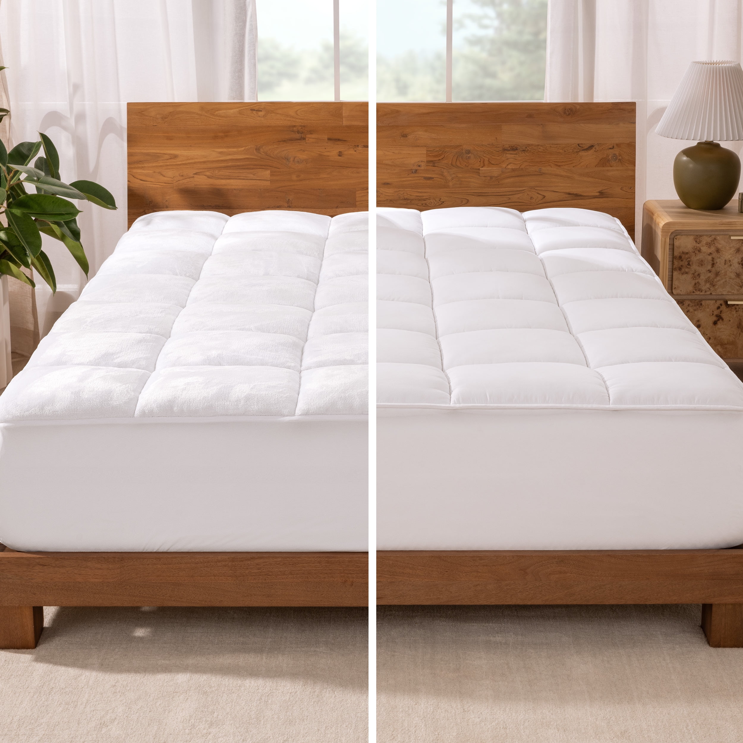 Twin White Down Alternative Reversible Mattress Pad