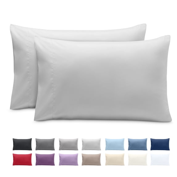 Bare Home Pillowcase Set - Envelope Closure - Premium 1800 Collection - Double Brushed - Ultra Soft - Queen Size, Cloud Gray, 2 Count