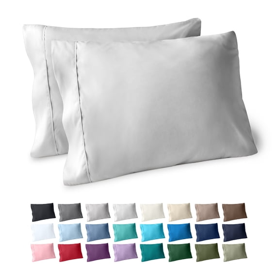 Bare Home Pillowcase Set - Premium 1800 Collection - Double Brushed - Ultra Soft - King Size, Cloud Gray, 2 Count