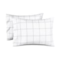 thumbnail image 1 of Bare Home Pillowcase Set - Premium 1800 Collection - Double Brushed - Ultra Soft - King Size, Modern Plaid - White/Gray, 2 Count, 1 of 6