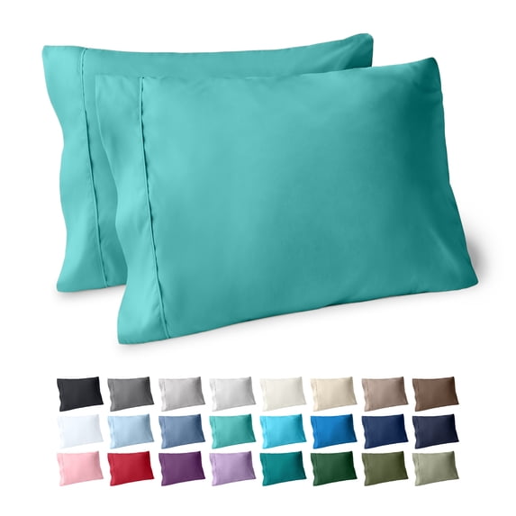 Bare Home Pillowcase Set - Premium 1800 Collection - Double Brushed - Ultra Soft - King Size, Turquoise, 2 Count