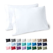Bare Home Pillowcase Set - Premium 1800 Collection - Double Brushed - Ultra Soft - King Size, White, 2 Count