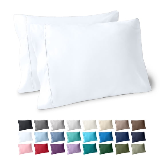 Bare Home Pillowcase Set - Premium 1800 Collection - Double Brushed - Ultra Soft - King Size, White, 2 Count