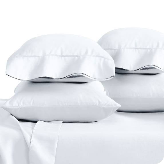 Bare Home Pillowcase Set - Premium 1800 Collection - Double Brushed - Ultra Soft - King Size, White, 4 Count