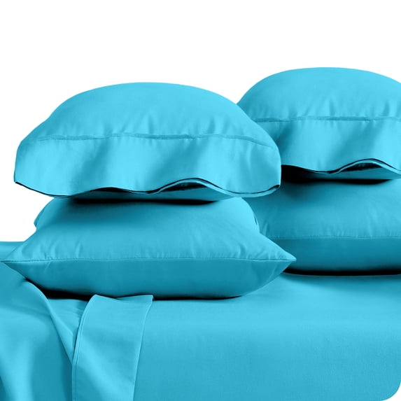 Bare Home Pillowcase Set - Premium 1800 Collection - Double Brushed - Ultra Soft - Standard Size, Aqua, 4 Count