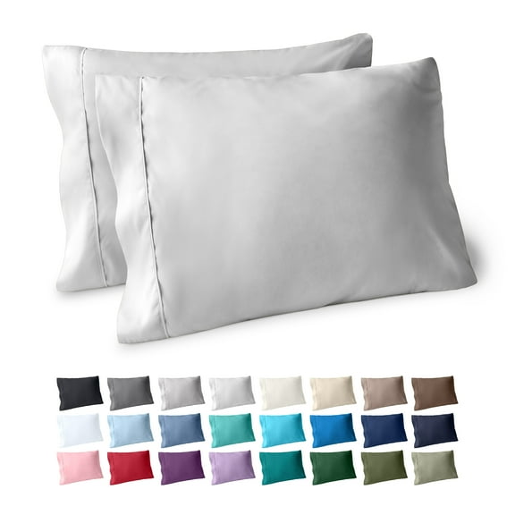 Bare Home Pillowcase Set - Premium 1800 Collection - Double Brushed - Ultra Soft - Standard Size, Cloud Gray, 2 Count