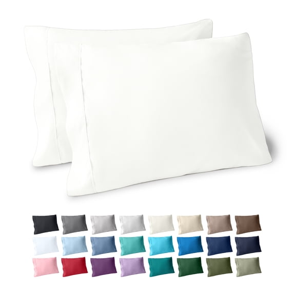 Bare Home Pillowcase Set - Premium 1800 Collection - Double Brushed - Ultra Soft - Standard Size, Cream, 2 Count