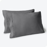 Bare Home Pillowcase Set - Premium 1800 Collection - Double Brushed - Ultra Soft - Standard Size, Gray, 2 Count