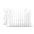 thumbnail image 1 of Bare Home Pillowcase Set - Premium 1800 Collection - Double Brushed - Ultra Soft - Standard Size, Grid - White/Gray, 2 Count, 1 of 6