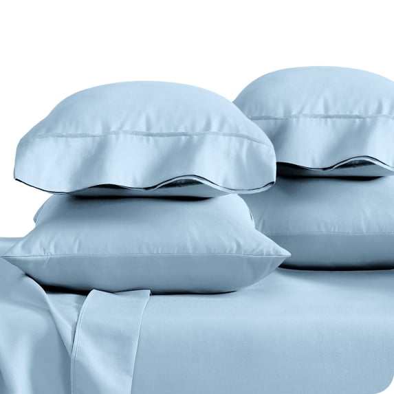 Bare Home Pillowcase Set - Premium 1800 Collection - Double Brushed - Ultra Soft - Standard Size, Light Blue, 4 Count