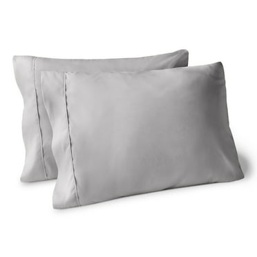 Bare Home Pillowcase Set - Premium 1800 Collection - Double Brushed - Ultra Soft - Standard Size, Light Gray, 2 Count