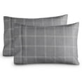thumbnail image 1 of Bare Home Pillowcase Set - Premium 1800 Collection - Double Brushed - Ultra Soft - Standard Size, Modern Plaid - Gray/White, 2 Count, 1 of 6
