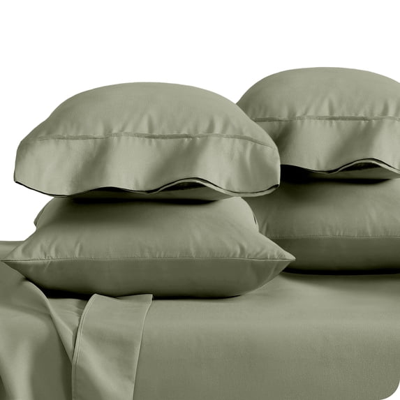 Bare Home Pillowcase Set - Premium 1800 Collection - Double Brushed - Ultra Soft - Standard Size, Sage, 4 Count
