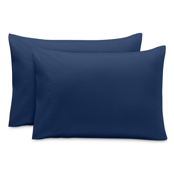 Bare Home Pillowcase Set - Premium 1800 Collection - Double Brushed - Ultra Soft - Toddler Size, Dark Blue, 2 Count