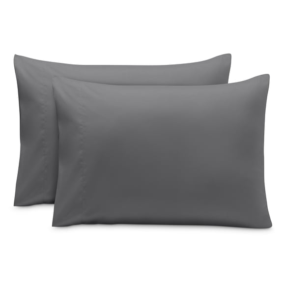 Bare Home Pillowcase Set - Premium 1800 Collection - Double Brushed - Ultra Soft - Toddler Size, Gray, 2 Count